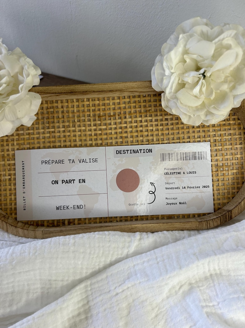 Carte à gratter personnalisée – Ticket d’embarquement, cadeau ou surprise pour toutes vos occasions spéciales ! image 2