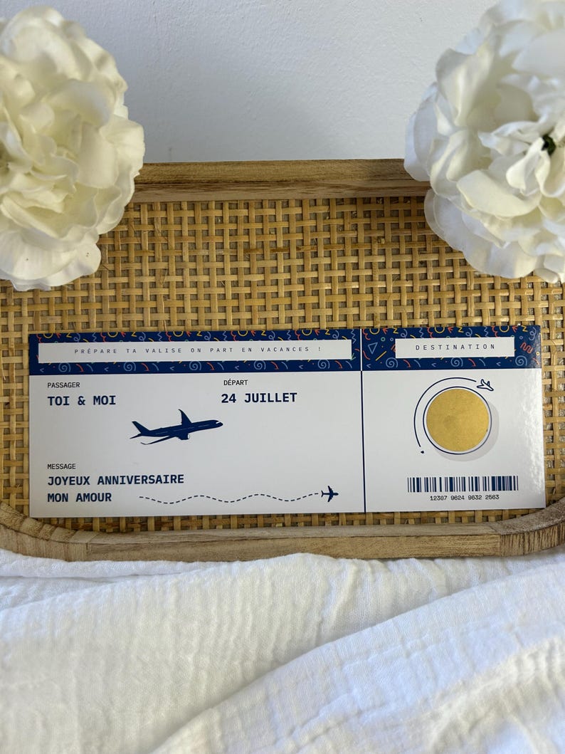 Carte à gratter personnalisée – Ticket d’embarquement, cadeau ou surprise pour toutes vos occasions spéciales ! image 4