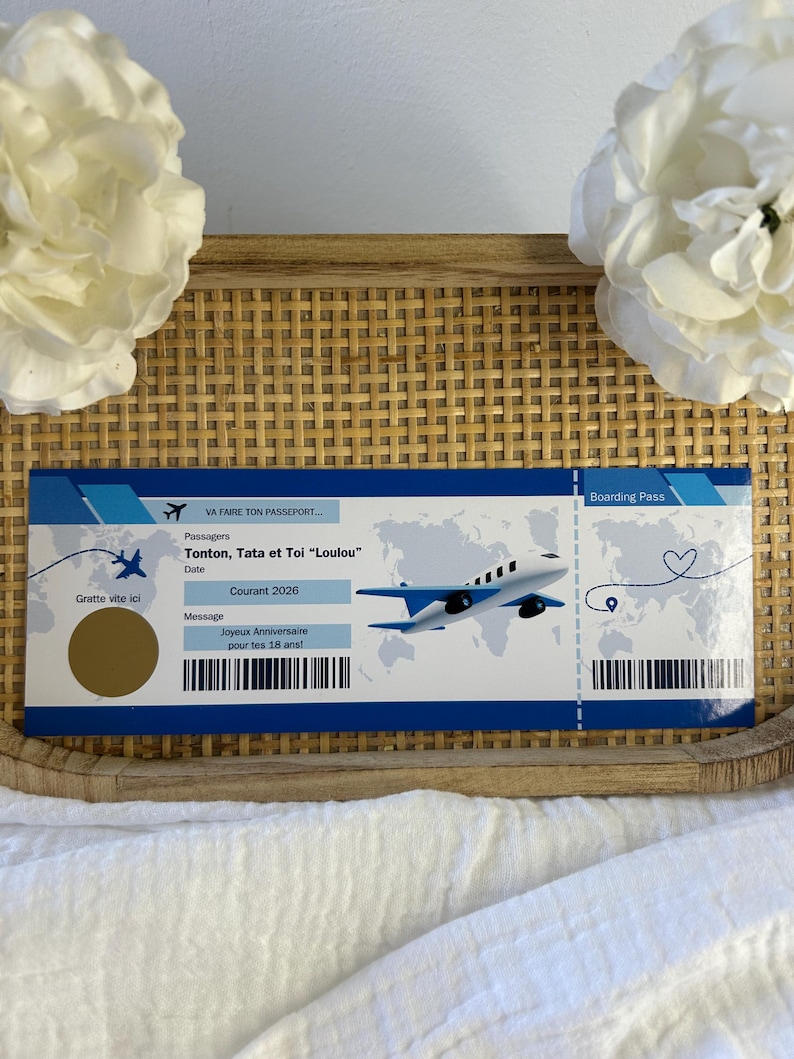 Carte à gratter personnalisée – Ticket d’embarquement, cadeau ou surprise pour toutes vos occasions spéciales ! image 9
