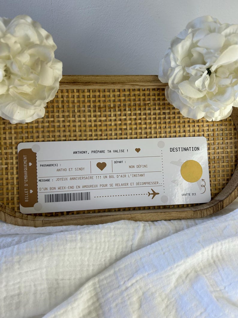 Carte à gratter personnalisée – Ticket d’embarquement, cadeau ou surprise pour toutes vos occasions spéciales ! image 7