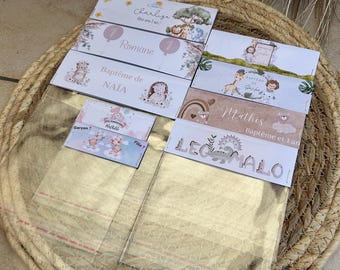 Sachets Cadeaux Personnalisés – Baptême, Anniversaire, Baby Shower etc - Sacs à bonbons personnalisés
