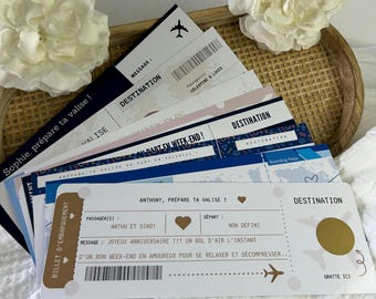 Carte à gratter personnalisée – Ticket d’embarquement, cadeau ou surprise pour toutes vos occasions spéciales !