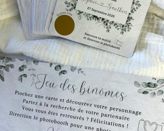 Wedding Matching Game - Pairs Game - Duo Game - Wedding Entertainment - Wedding Photobooth Entertainment - Personalized Matching Game