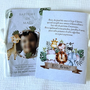 Ceremony booklet - Baptism ceremony booklet - Religious baptism - Safari animal theme ceremony booklet