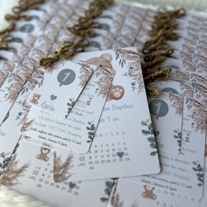 Annuncio battesimo e 1° compleanno: Tema orsetto - Verde - Annuncio compleanno - Annuncio con foto