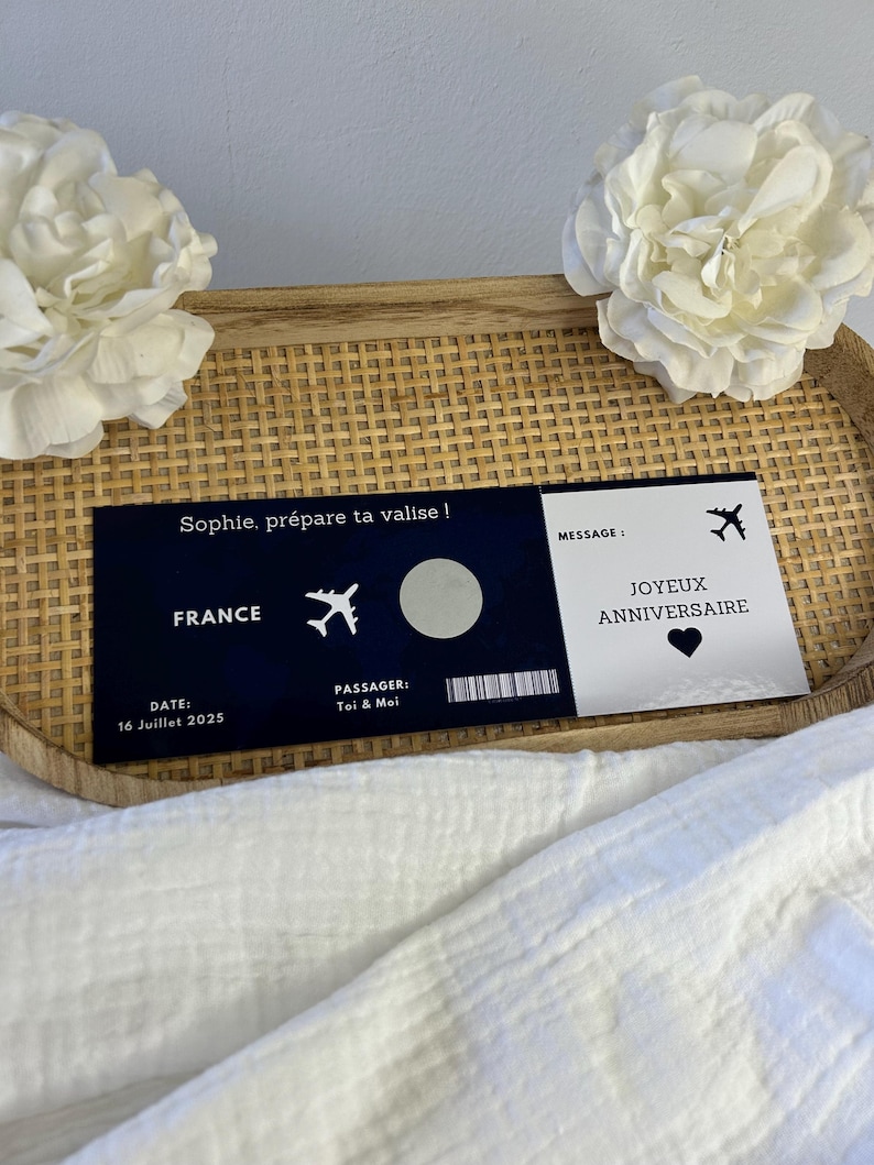 Carte à gratter personnalisée – Ticket d’embarquement, cadeau ou surprise pour toutes vos occasions spéciales ! image 3