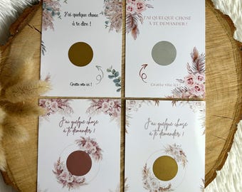 Cartes à gratter demande témoin - Carte à gratter mariage - Carte à gratter - Demande témoin - Carte annonce