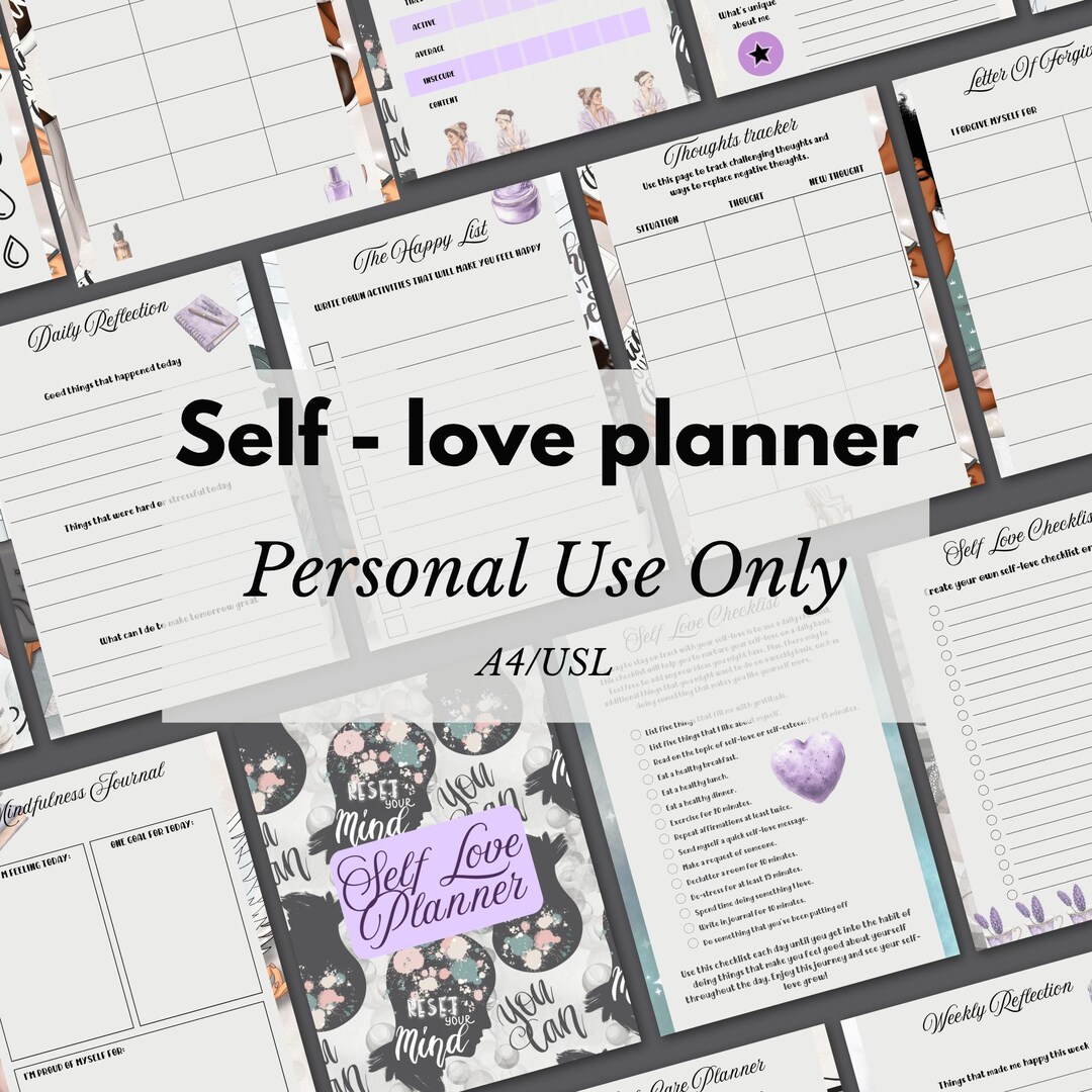 Self Love Planner: 25-page Printable Wellness Journal (PDF Download - Etsy