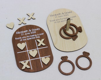 Wedding Table Games, Personalized Wedding Games,Wedding Favour Games, Tic Tac Toe, Ring Toss, Unique Wedding Favours, Wedding Ideas