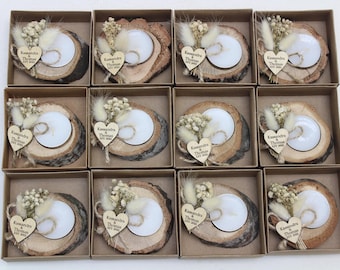 50 pcs Personalized Wood Candle Holder, Personalized Wedding Candle, Wooden Tealight Holder, Wedding Favors For Guests, Rustic Favors Candle
