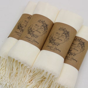 50 PCS Wedding Shawls , Pashmina Wrap, Personalized Bridesmaid Pashmina Shawl , Bridal Shower Gifts and Favors , Shawl for Guests