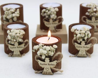 Personalized Bulk Funeral Favors Candles with Tag, Memorial Favors, Funeral Favors for Guests in Bulk, In Memory of Candles, Favors Funeral