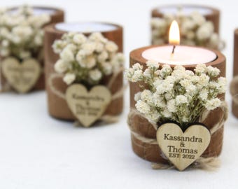 50 PCS Personalized Candle Wedding Favor, Wedding Favors for Guests in Bulk, Wedding Gifts for Guests, Rustic Wedding, Bridal Shower Favors