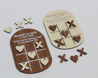 Personalisierte Tischhochzeitsspiele | Einzigartige Gastgeschenke | Ring werfen | Hochzeit-Andenken Geschenk | Hochzeit-Ideen | Tic Tac Toe Spiel