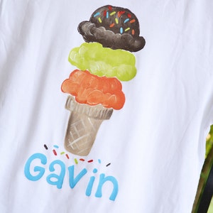 personalized ice cream birthday bodysuit or tee, ice cream birthday tee, ice cream party birthday, 1st birthday and up, ice cream cone party