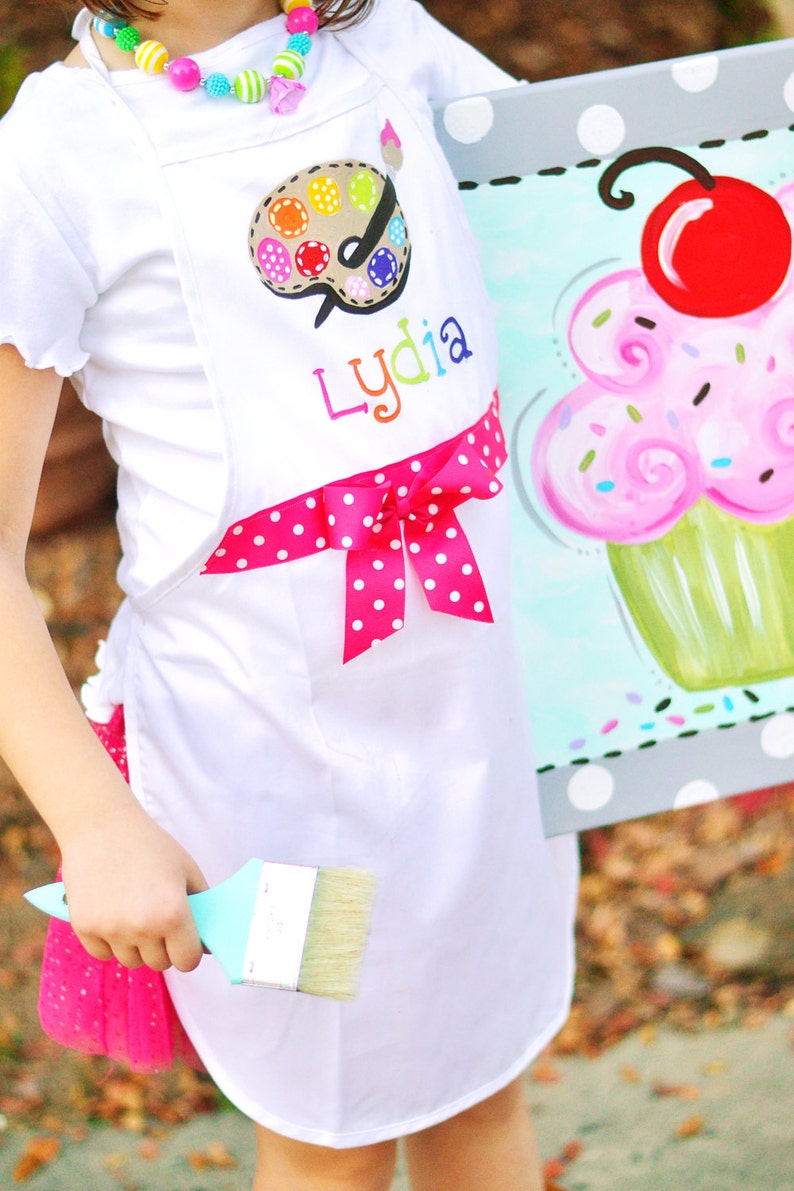 Paint party apron child's art apron girl's art apron Etsy
