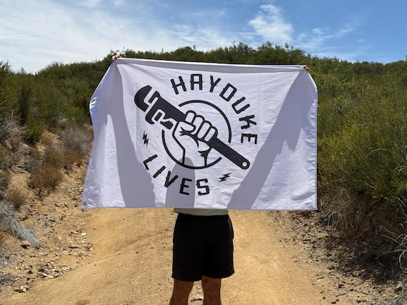 Hayduke Lives, 34x56 Flag, Monkey Wrench Gang Public Land Defense