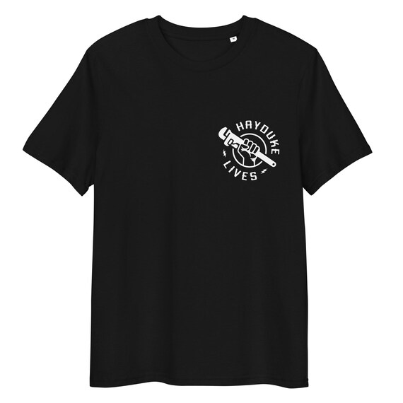 Hayduke Lives, Ribbed Collar Organic T-Shirt, GOTS Certified, Monkey Wrench Gang Public Land Defense