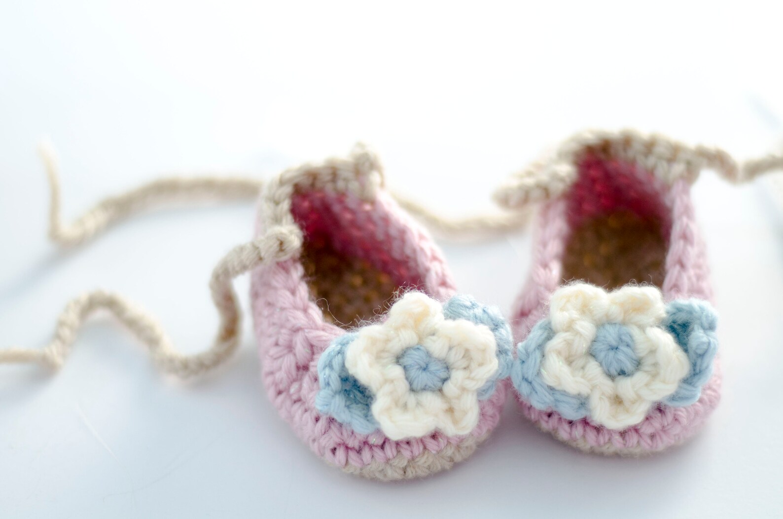 pink crochet ballet flats for pre-walker babies, twin baby keepsake gift booties, adorable present to parents to be, baby shower