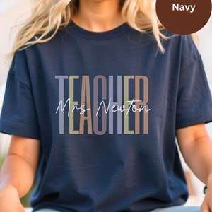 Cute Teacher Shirt, Custom Teacher Shirt, Teacher Mrs Shirt, Customizable Teacher Shirt, Retro Teacher shirt, Elementary Teacher gift