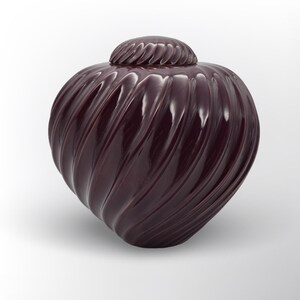 Elegant, Graceful Ceramic Urn – Glossy Purple, Large Cremation Urn