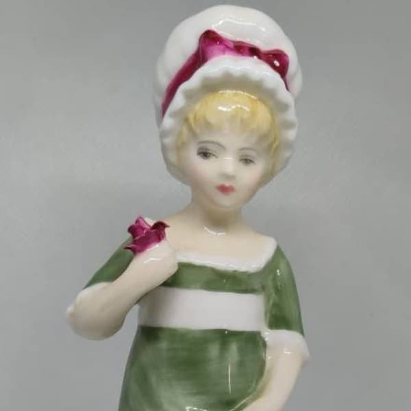 Vintage Royal Doulton "Ruth" figurine -  HN 2799, Kate Greenaway series 1976 Lovely Color - Green dress!