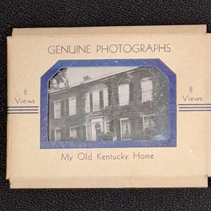 Conjunto Vintage - Fotografias Genuínas "Minha Antiga Casa em Kentucky" 8 Visualizações por W.M. Cline Co. Publ para KY State Shrine Bardstown 1950s Mailing
