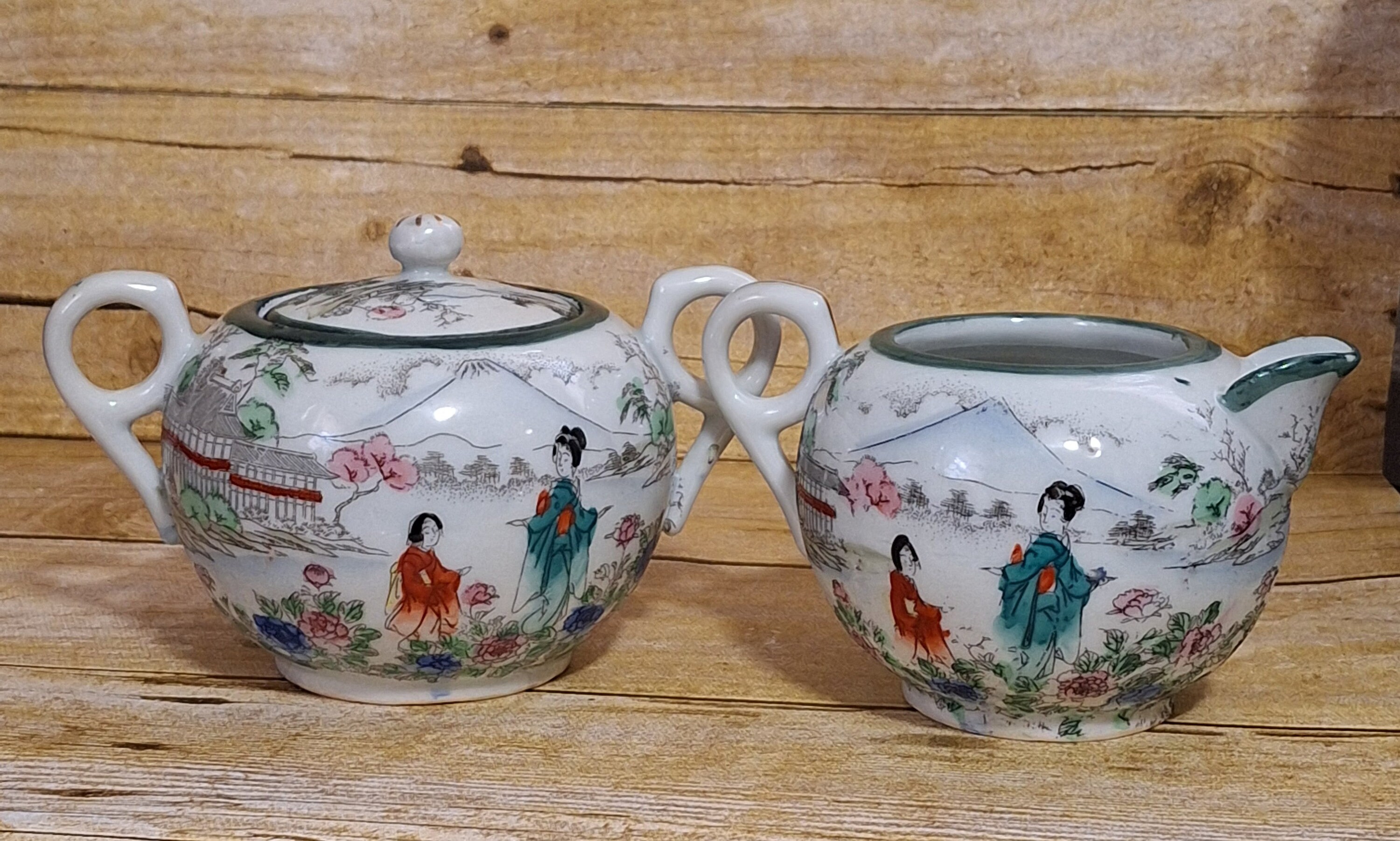 Antique Japanese Tea Set, Hand Painted, Ca 1920 - Beautiful