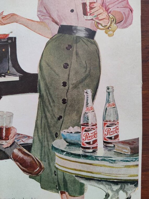 Vintage 1950s Pepsi-cola Ad - Artwork by Bob Levering