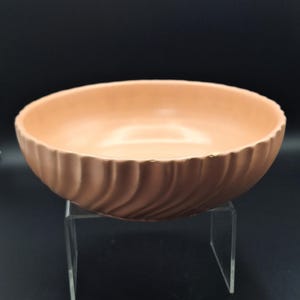 Vintage Franciscan Ware Coronado Coral Pink Swirl Bowl, California Art Pottery, Gladding, McBean & Co, 1940s, 7-1/2"