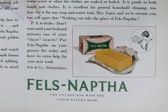 1929 Fels Naptha Laundry Soap Ad Wife Scolds Husband Over Etsy
