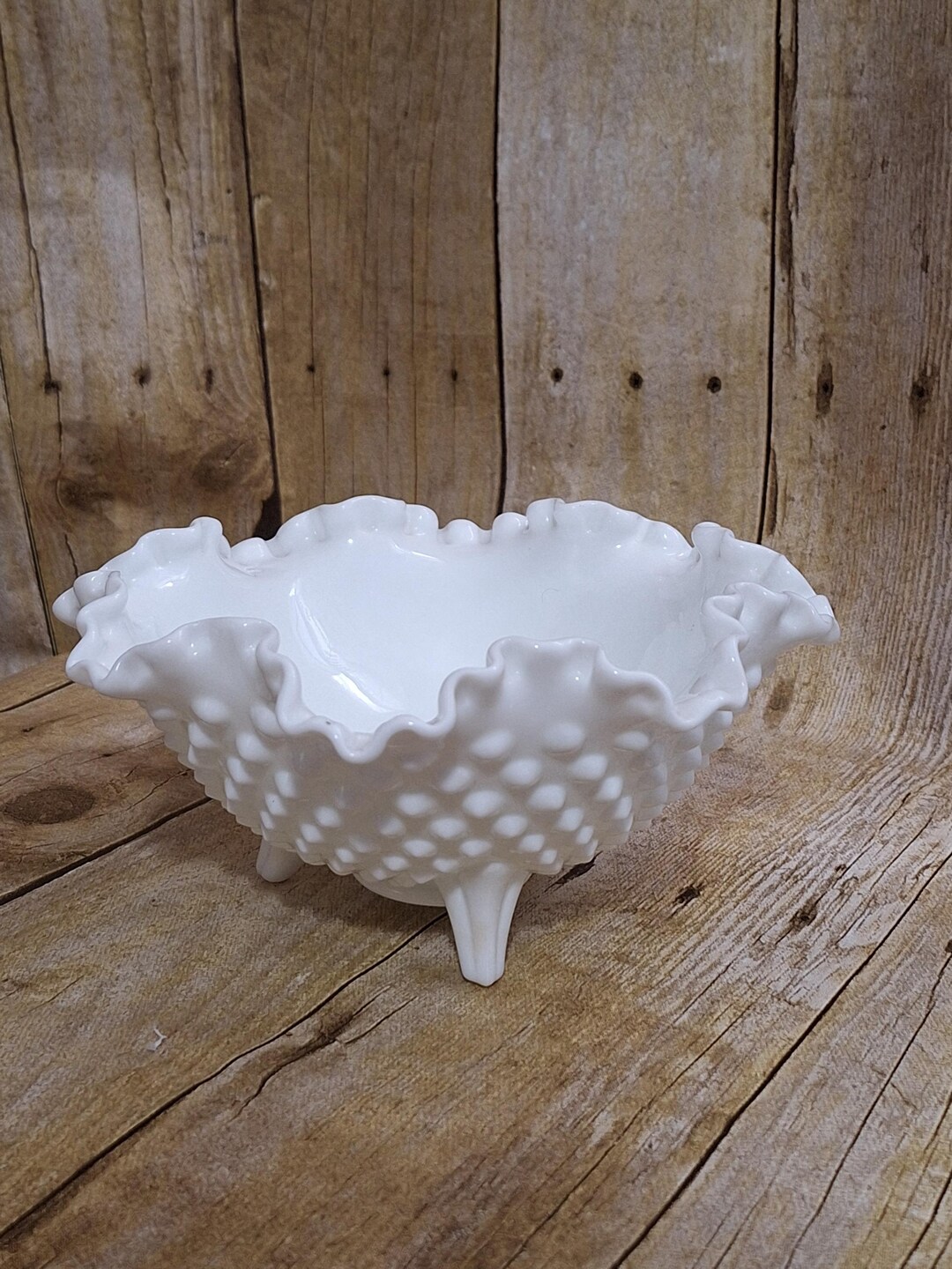 Hobnail Milk Glass Bowlnull