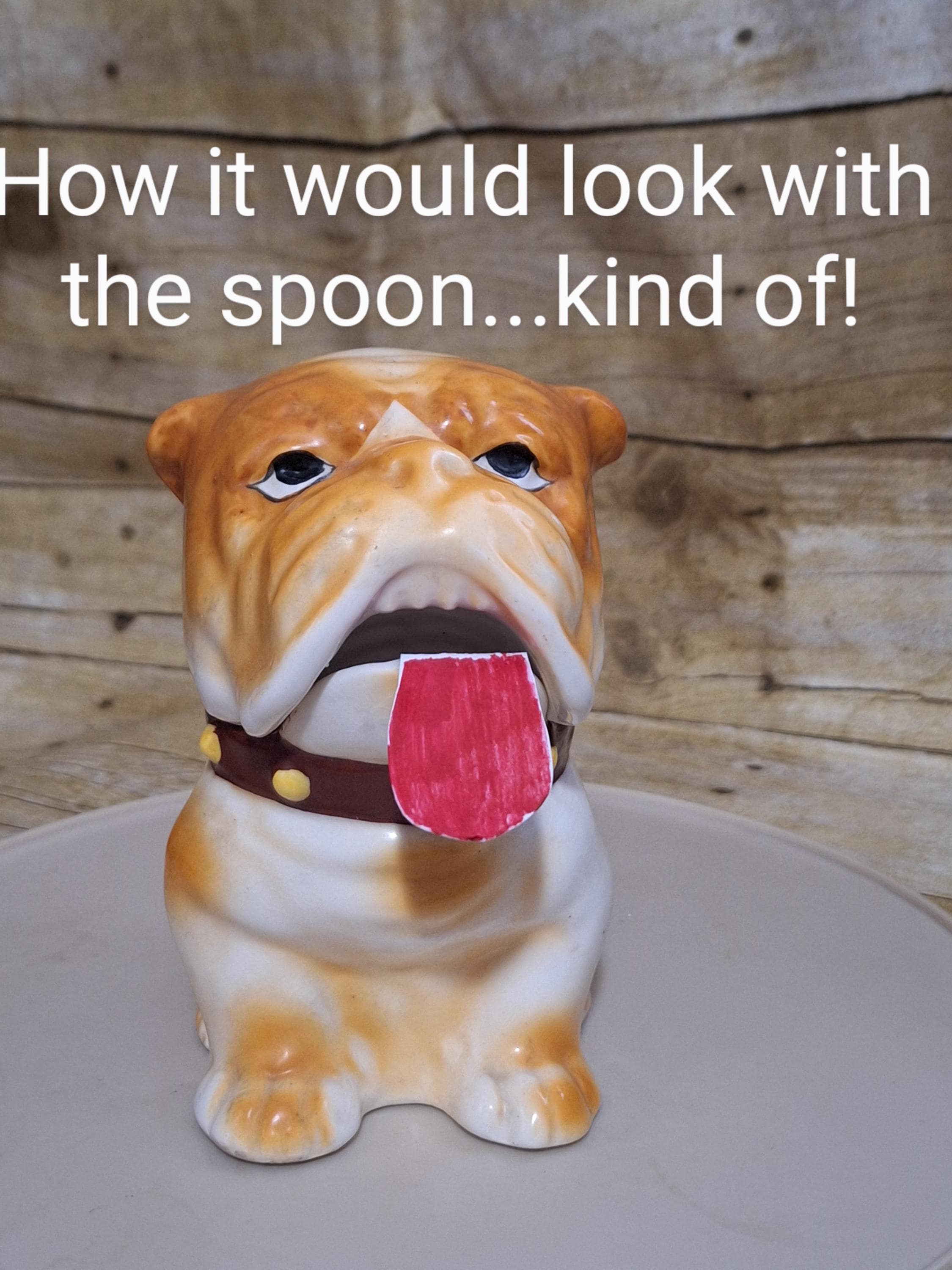 Vintage Figural Jam or Condiment/sauce Jar - Bulldog With Collar