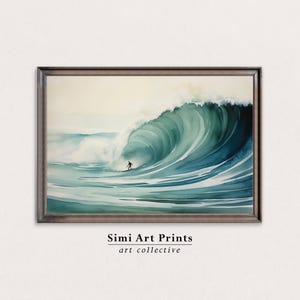Surfing Waves Oil Painting Art | Watercolor Art | Abstract Art Print | Digital Download  Art Prints | Simi Art Prints Wall Decor Printable