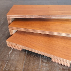 Nesting Display Risers, Mahogany Table Stands, Set of 3 Nesting Risers, Retail Display Stands, Jewelry Riser Set, Handmade Nesting Shelves