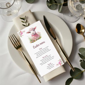 Editable Easter Menu, Easter Party, Easter Celebration, Hosting, Holiday Menu, Spring Menu, Dinner Menu Template, Easter Brunch, Canva, Menu