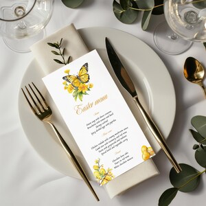Easter Menu Template, Holiday Menu, Easter Ideas, Easter Lunch Menu, Easter Printable, Brunch Menu, Menu Template, Canva Template, Easter