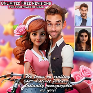 UK made,Custom Cartoon Animation, Personalised Family Portrait, Cartoon Portrait From Photo, Cartoon Style Couple, Digital File