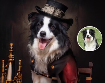 Hecho en el Reino Unido, retrato de mascota personalizado, obra de arte digital única, regalo para amantes de las mascotas, retrato de mascota real, regalo de retrato de mascota, pintura de animales, decoración de pared