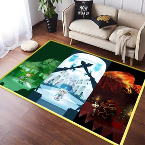 Zelda Legend Rug, Gaming Area Rug, Zelda Game Rug, Gamer Gifts, Game Room Rug, Home Decor Rug, Gamer Room Decor, Non-Slip Rug, Modern Rug