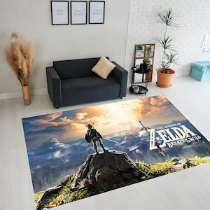 Zelda Legend Rug, Gaming Area Rug, Zelda Game Rug, Gamer Gifts, Game Room Rug, Home Decor Rug, Gamer Room Decor, Non-Slip Rug, Modern Rug