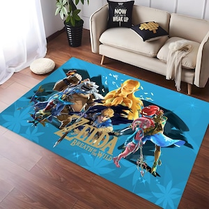 Zelda Legend Rug, Gaming Area Rug, Zelda Game Rug, Gamer Gifts, Game Room Rug, Home Decor Rug, Gamer Room Decor, Non-Slip Rug, Modern Rug