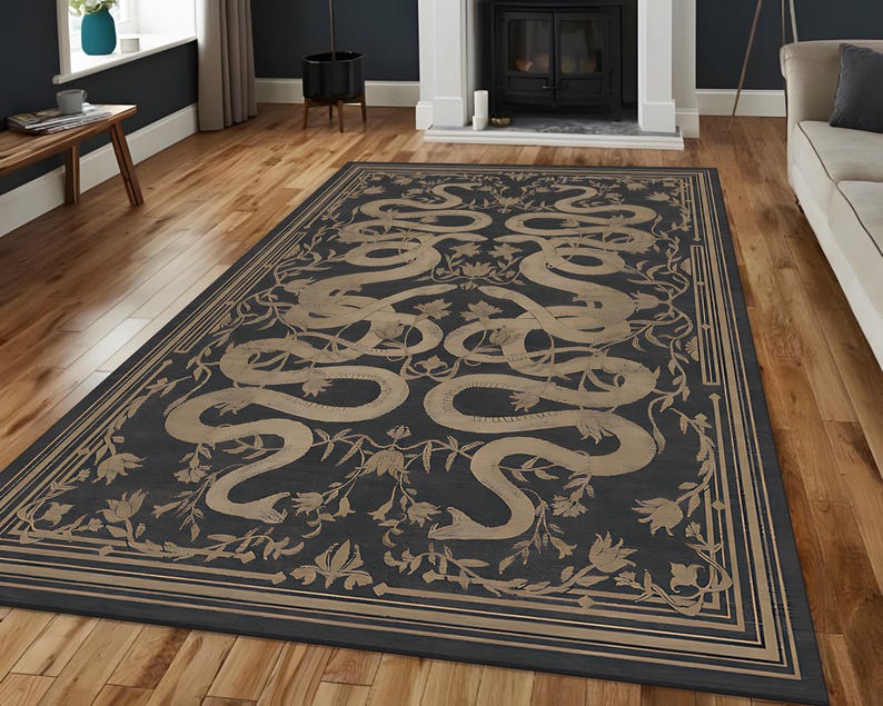 Snake, Snake Pattern Rug, Brown Snake Rug, Snake Area Rug, Animal Decor ...
