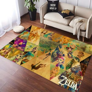 Zelda Legend Rug, Gaming Area Rug, Zelda Game Rug, Gamer Gifts, Game Room Rug, Home Decor Rug, Gamer Room Decor, Non-Slip Rug, Modern Rug