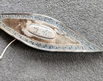 Antique WEBSTER Co. STERLING Silver Greek Key Tatting Shuttle