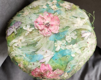 Vintage 50s Ladies Hat with Floral Flair, AMY NEW YORK for Marshall Field and Company