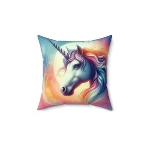Almofada de unicórnio caprichosa para um estilo de dormitório colorido