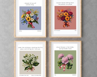 Taylor's Seasons - 4 printable downloads, Taylor Lyrics, Fall, Spring, Winter, Summer