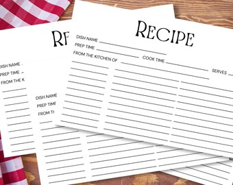 Minimalist Recipe Card to print! 6x4 Recipe card with room to write or print!