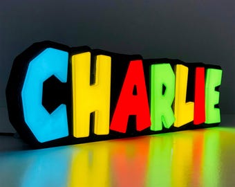 Personalised Super Mario LED Name Sign: Custom 3D Light Box